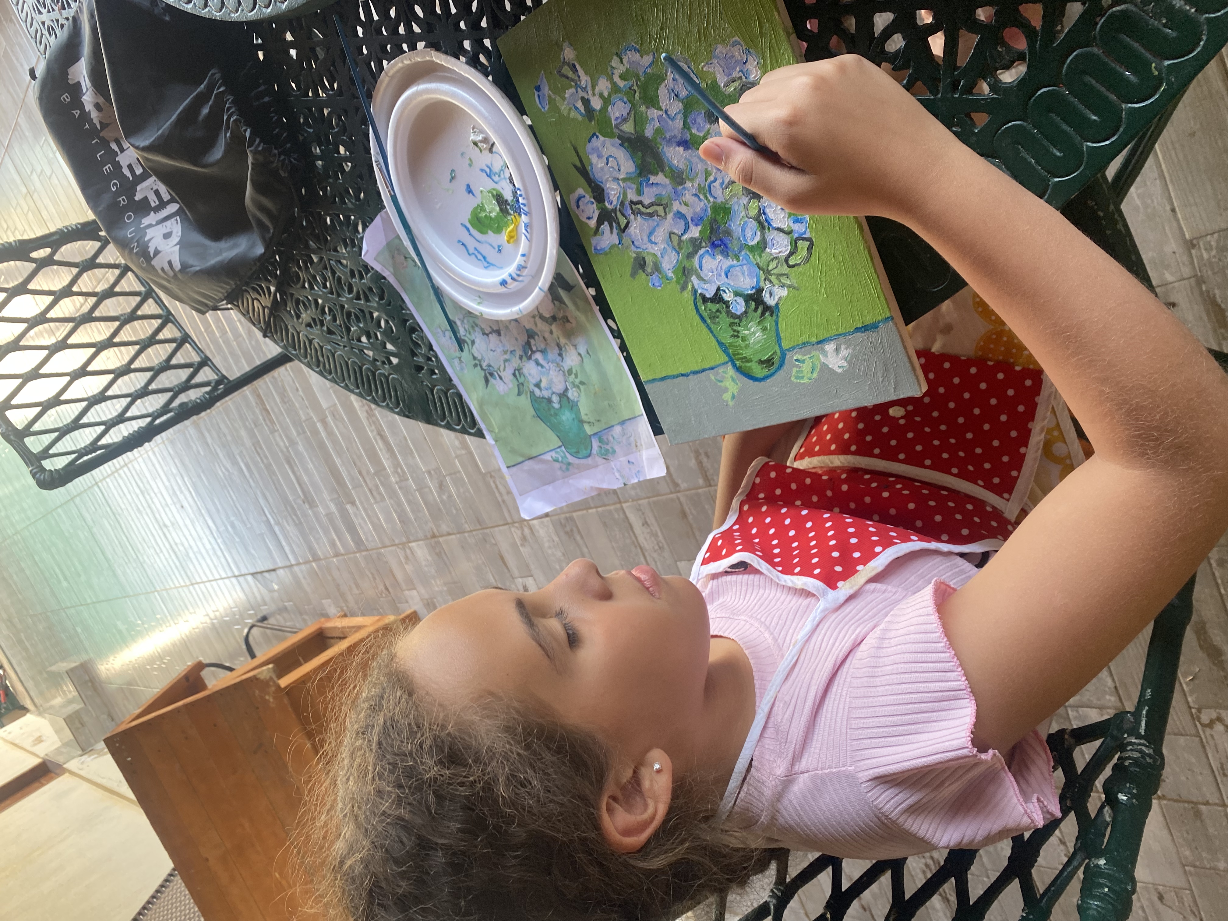 Trabalho em óleo sobre tela dos alunos